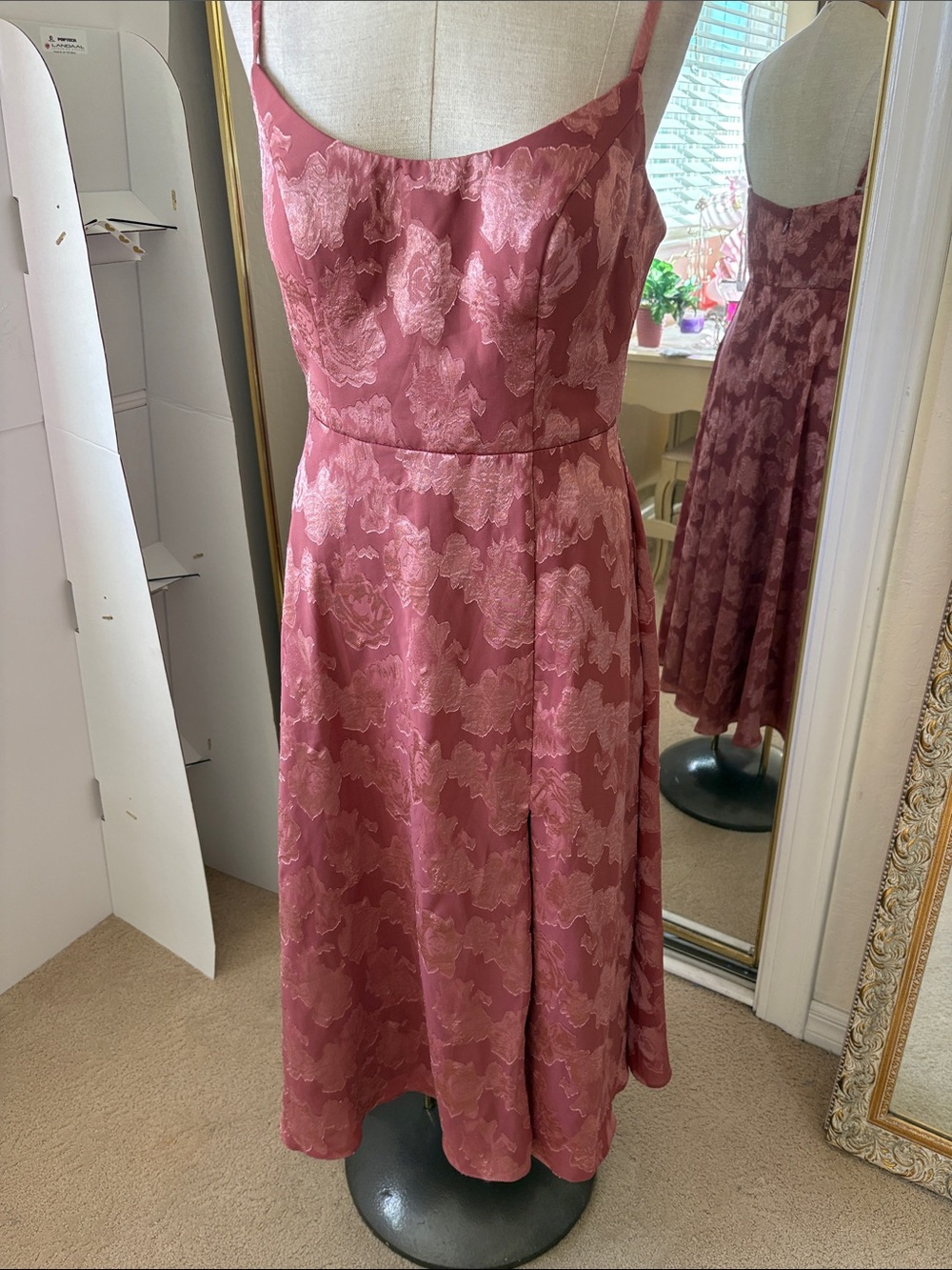 Azazie rose Jacquard Midi Dress